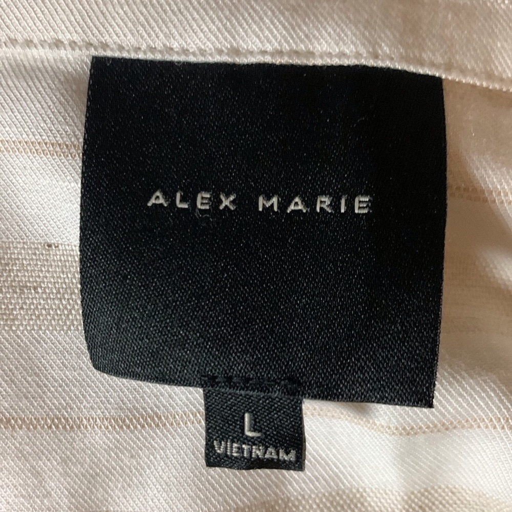 Alex Marie Pippa blouse Size Large Off white with light brown stripes - Picture 11 of 12